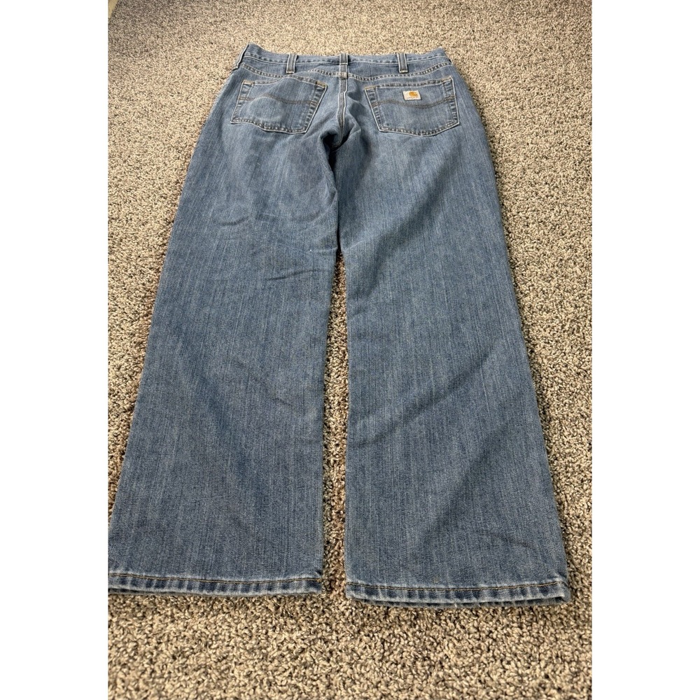 Carhartt Men's Holter Relaxed Fit Jeans Size 34x30 Blue Workwear - Picture 2 of 12